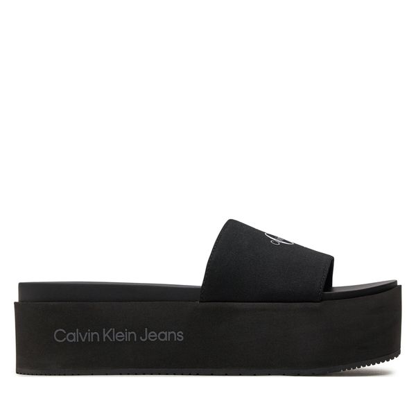 Calvin Klein Jeans Natikači Calvin Klein Jeans Flatform Sandal Met YW0YW01036 Black BDS
