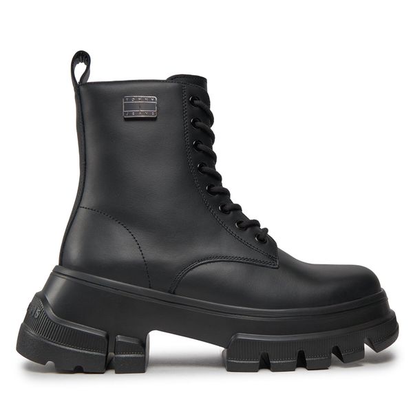 Tommy Jeans Pohodni čevlji Tommy Jeans Tjw Chunky Leather Boot EN0EN02503 Black BDS
