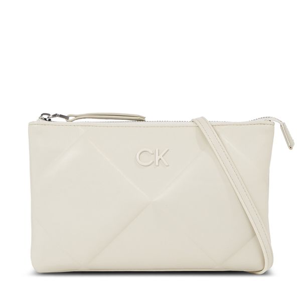 Calvin Klein Ročna torba Calvin Klein Re-Lock Quilt Crossbody K60K611042 Dk Ecru PC4