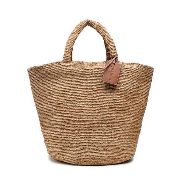 Manebi Ročna torba Manebi Natural Raffia Summer Bag V 2.2 AD Tan