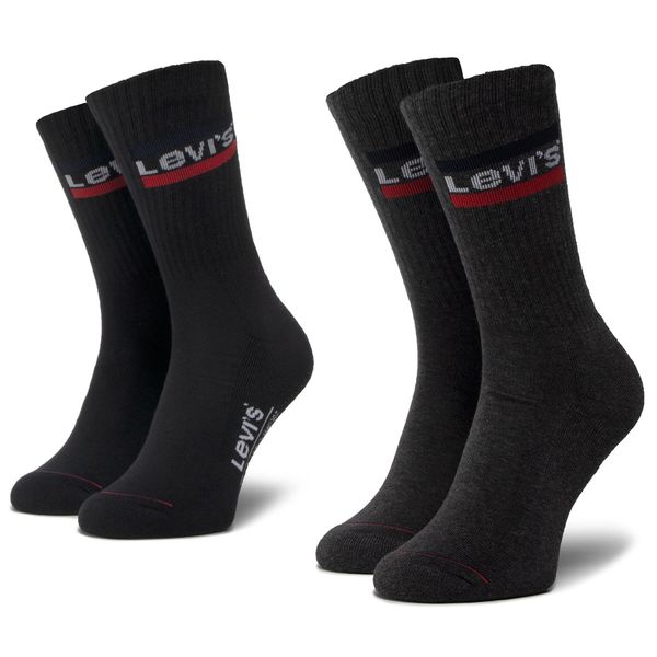 Levi's® Set 2 parov nisex visokih nogavic u Levi's® 37157-0153 Mid Grey/Black
