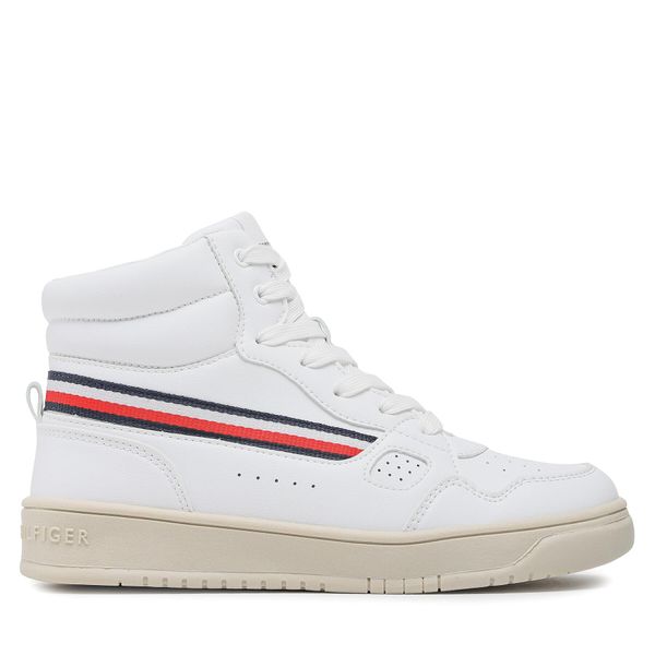 Tommy Hilfiger Superge Tommy Hilfiger Stripes High Top Lace-Up Sneaker T3X9-32851-1355 S White 100