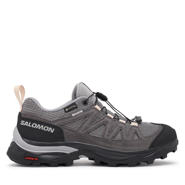 Salomon Trekking čevlji Salomon X Ward Leather GORE-TEX L47182400 Gull/Black/Ebony