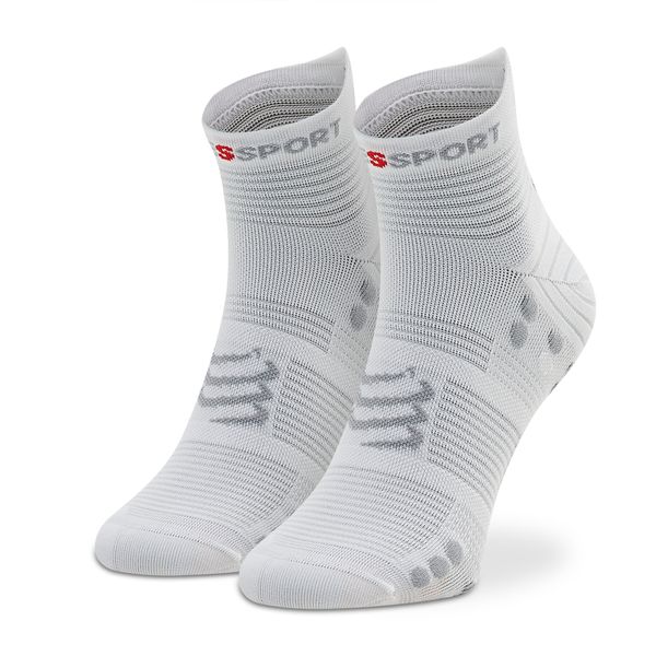 Compressport Visoke nogavice Unisex Compressport Pro Racing Socks V4.0 Run Low XU00047B_010 White/Alloy