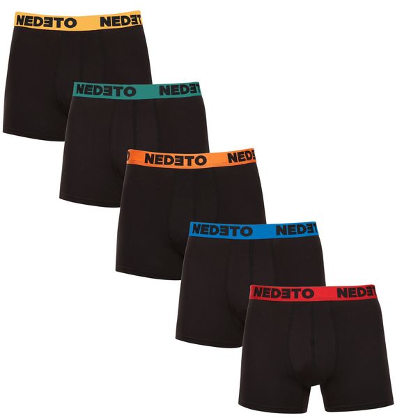 Nedeto 5PACK men's boxers Nedeto black