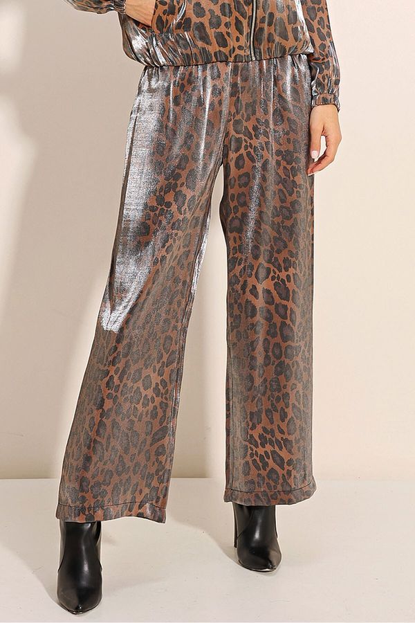 Bigdart Bigdart Brown Shiny Fabric Trousers 6632
