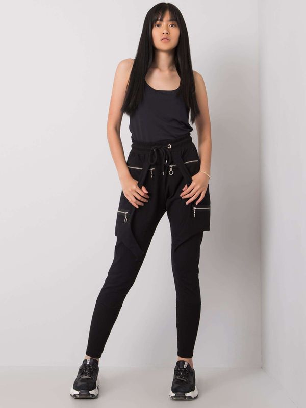 Fashionhunters Black Sweatpants by Megan