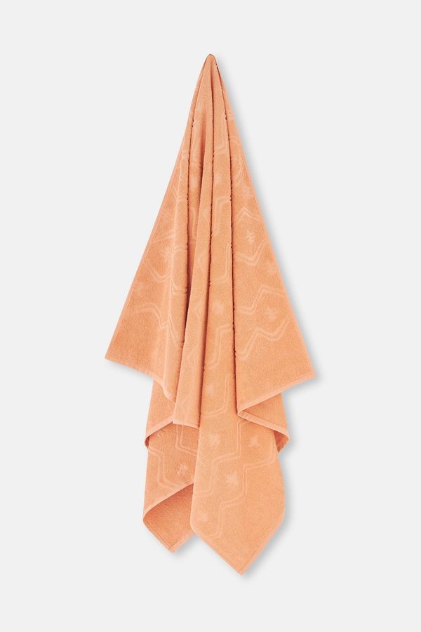 Dagi Dagi Orange Zigzag Textured Solid Color Towel 85X150
