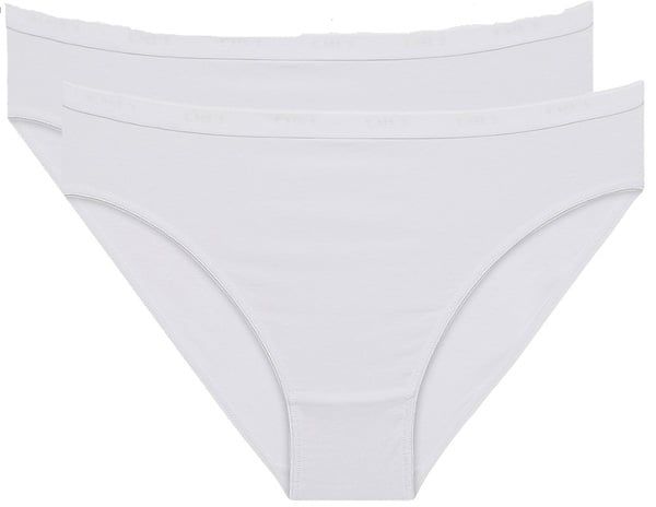 DIM DIM COTTON BIO MINISLIP 2x - Women's cotton panties 2 pcs - white