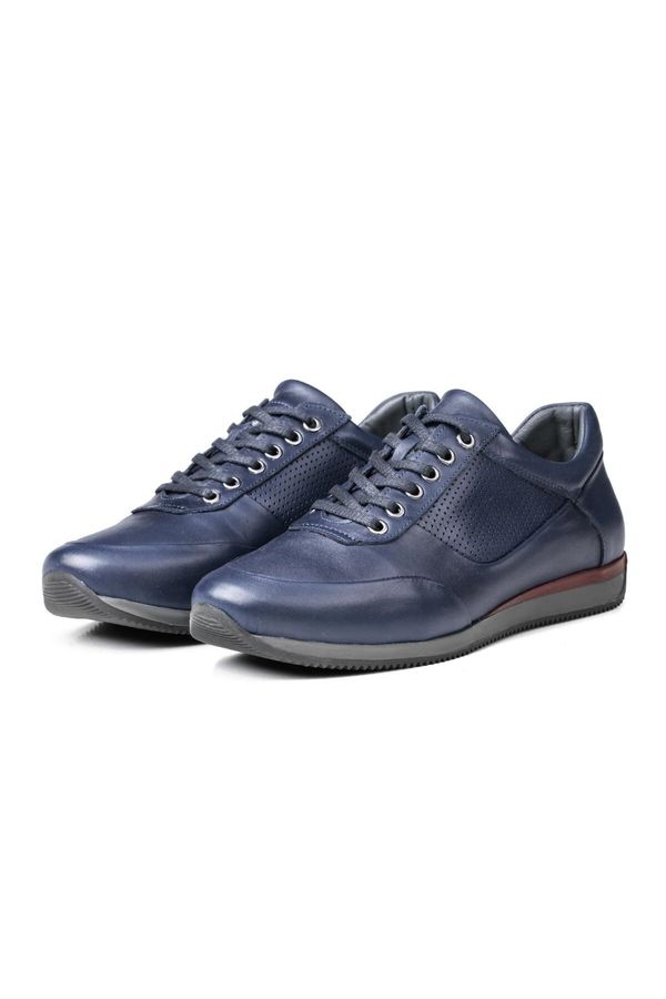 Ducavelli Ducavelli Lion Point Men's Casual Shoes From Genuine Leather With Plush Shearling, Navy Blue.