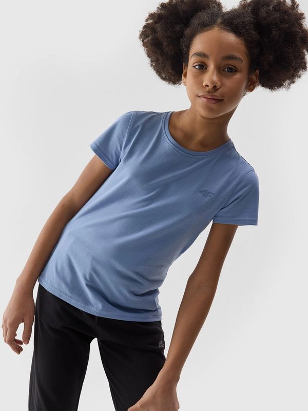 4F Girls' smooth T-shirt 4F - navy blue