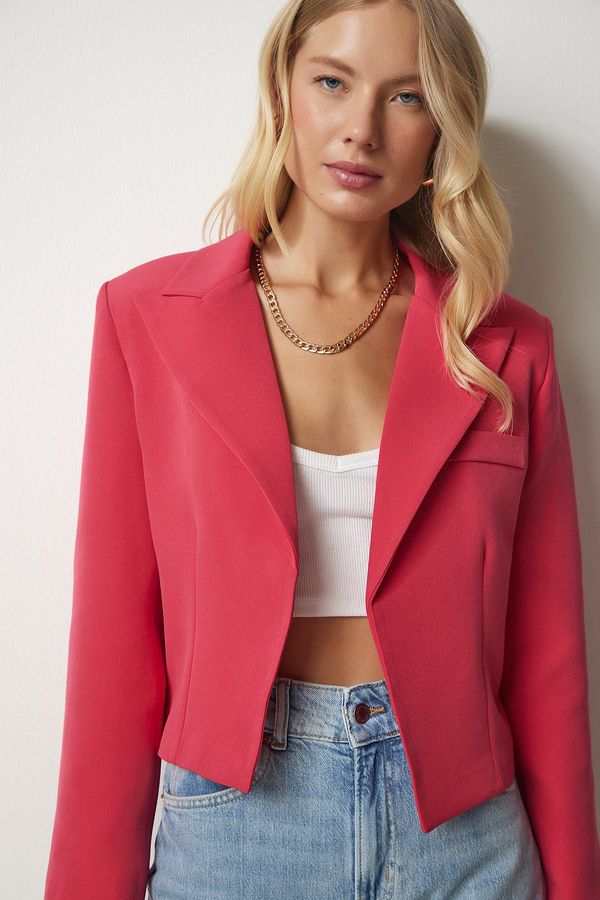 Happiness İstanbul Happiness İstanbul Women's Pink Double Breasted Collar Blazer Jacket