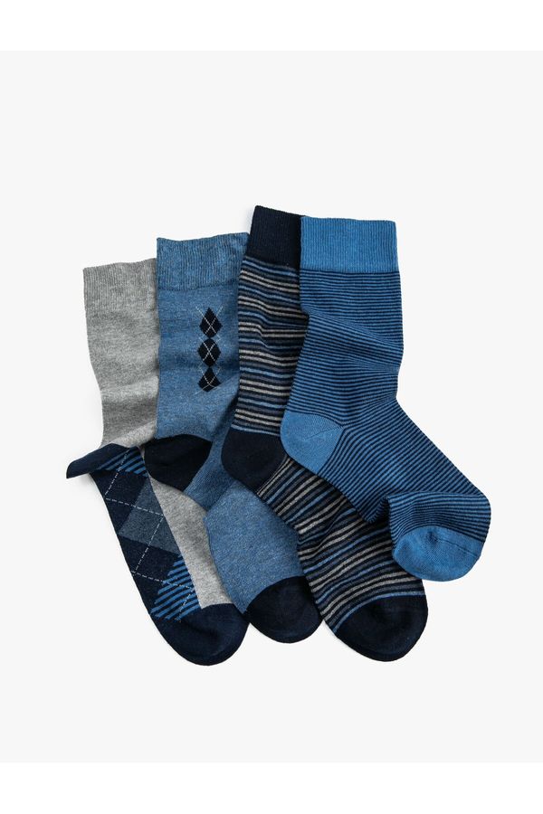 Koton Koton Set of 4 Socks Multicolored Minimal Patterned