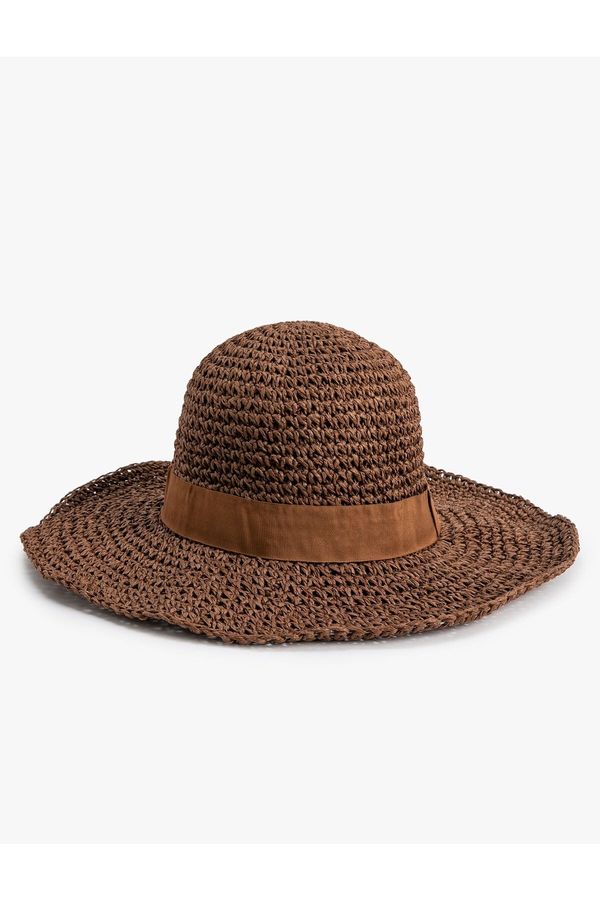 Koton Koton Straw Hat Sombrero with Ribbon Detail