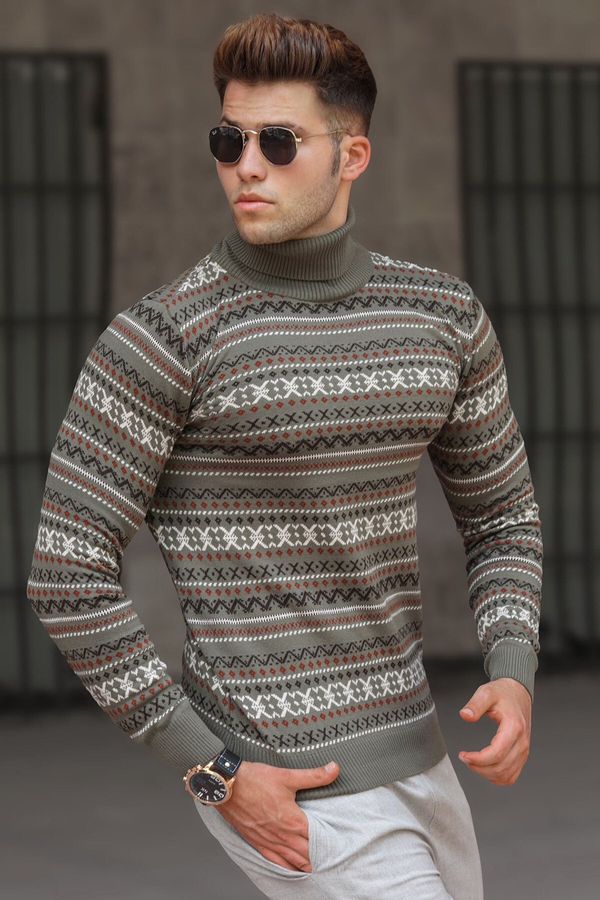 Madmext Madmext Khaki Turtleneck Knitwear Sweater 5170