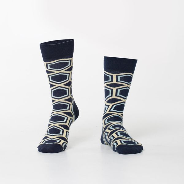 FASARDI Men's socks with dark blue pattern