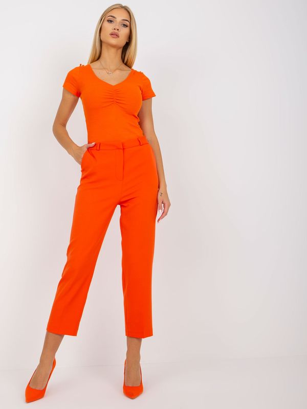 Fashionhunters Oranžne elegantne hlače za cigare RUE PARIZ