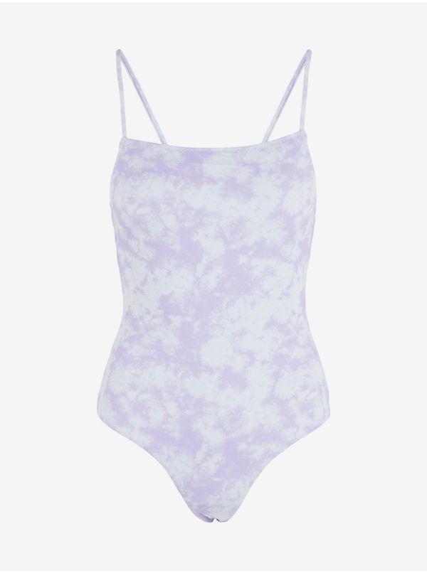 Pieces Purple and White Patterned One-Piece Swimsuit Pieces Vilma - Women