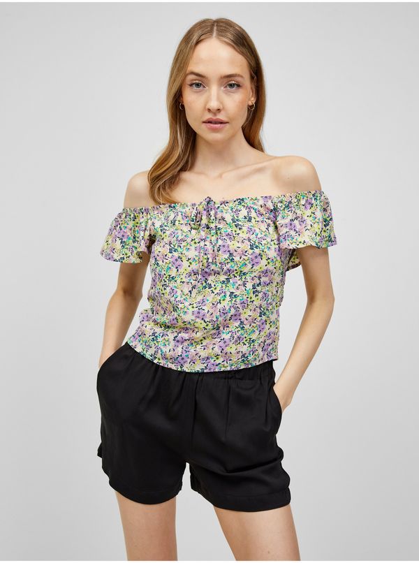 Only Purple-green floral top ONLY Gerda - Women