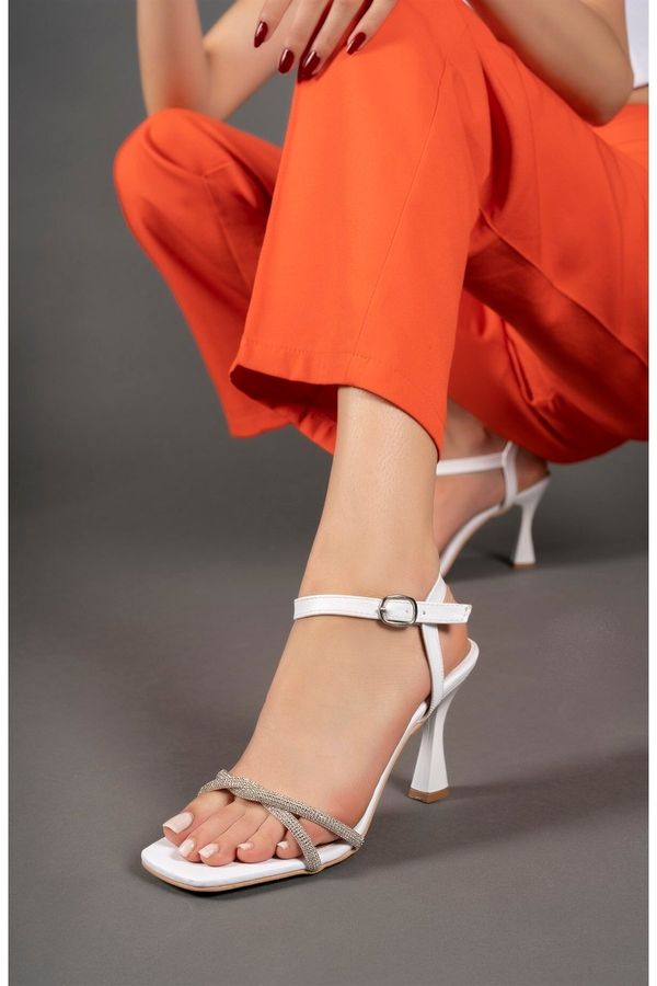 Riccon Riccon Women's White Skin Heeled Shoes 0012345