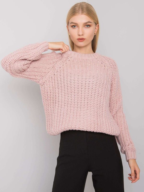 Fashionhunters RUE PARIS Light pink knitted sweater