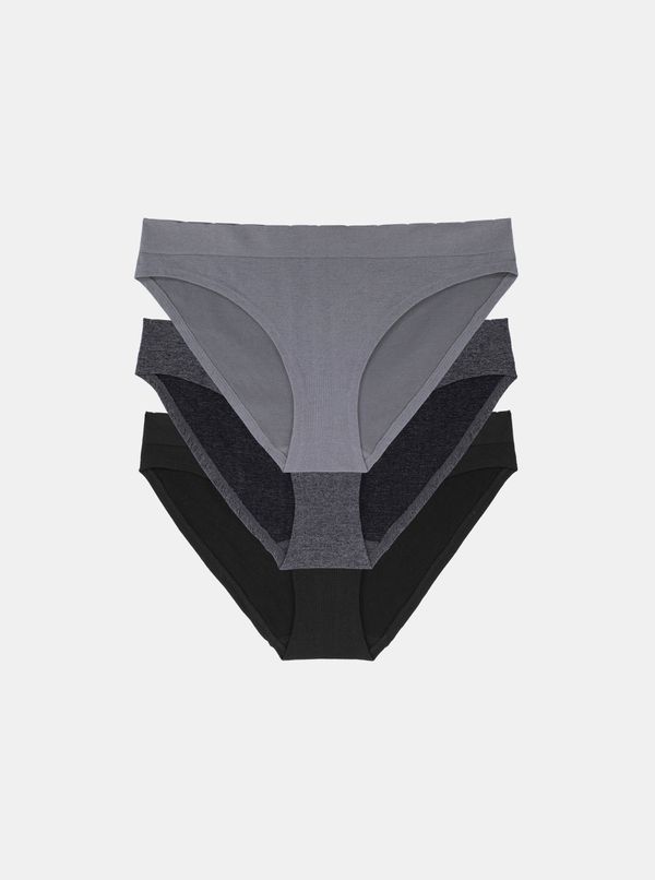 Dorina Set of three panties in black and grey DORINA - Ladies