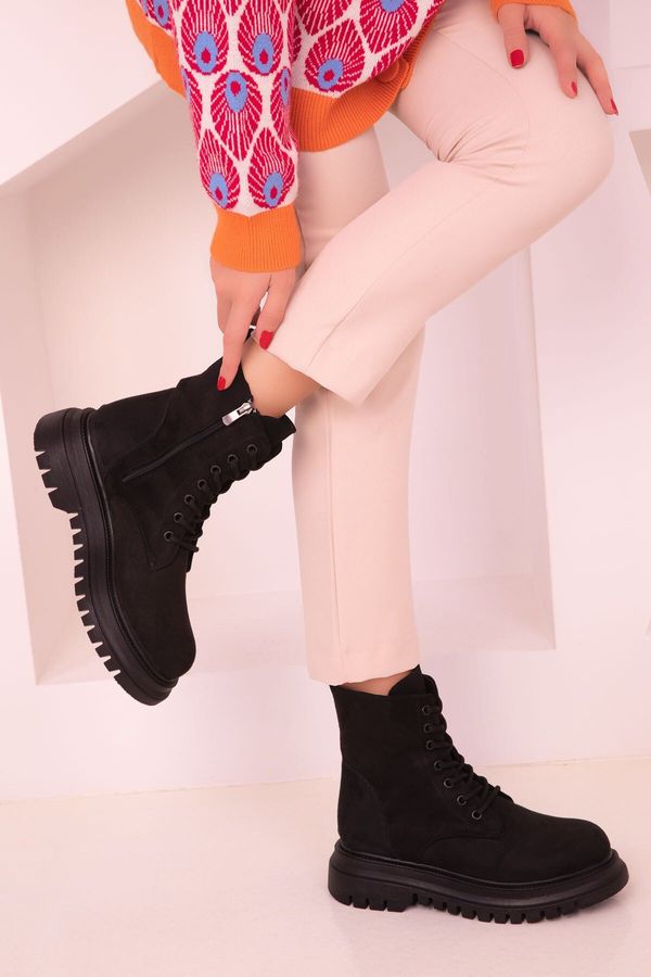 Soho Soho Women's Black Suede Boots & Booties 17440