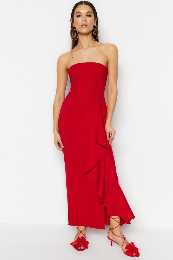 Trendyol Trendyol Red Woven Long Evening Dress