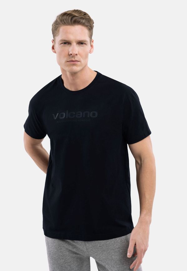 Volcano Volcano Man's T-Shirt T-Wit Navy Blue