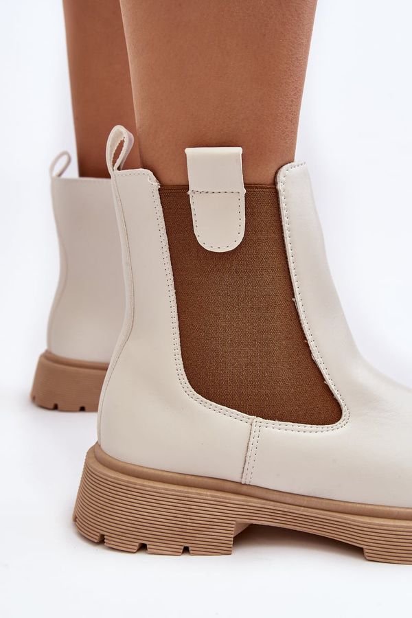 Kesi Women's Chelsea Zipper Boots, White Ramhel