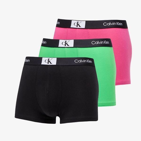 Calvin Klein Calvin Klein 96 Cotton Stretch Trunk 3-Pack Island Green/ Black/ Fuschia Rose