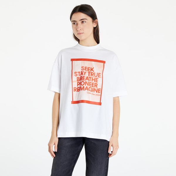 Calvin Klein Calvin Klein Jeans Slogan Boyfriend T-Shirt White