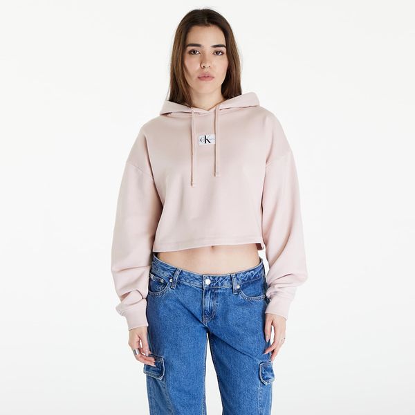 Calvin Klein Calvin Klein Jeans Woven Label Hoodie Sepia Rose