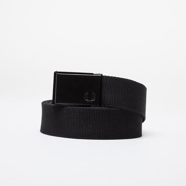 FRED PERRY FRED PERRY Graphic Branded Webbing Belt Black/ Warm Grey