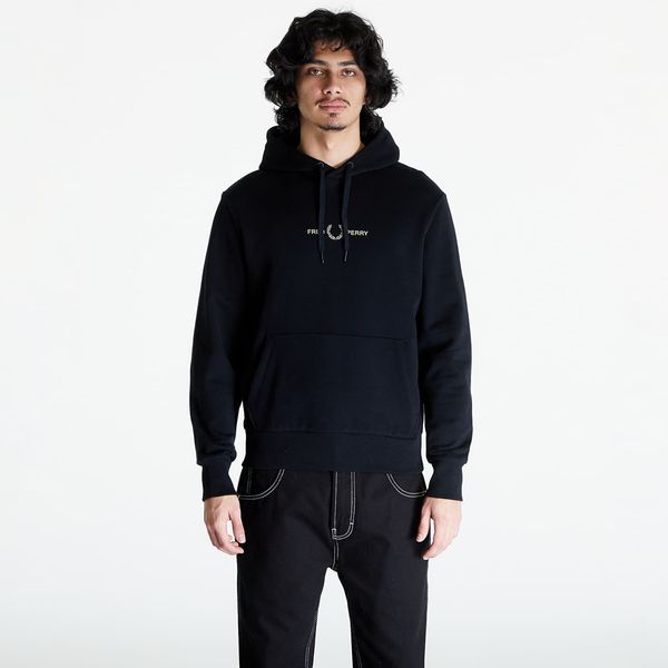 FRED PERRY FRED PERRY Raised Graphic Hooded Sweatshirt Black