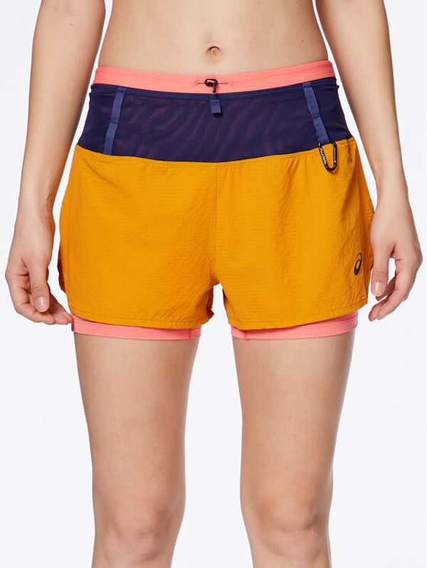Asics Asics Športne kratke hlače ASICS Fujitrail 2-N-1 Short Oranžna Regular Fit