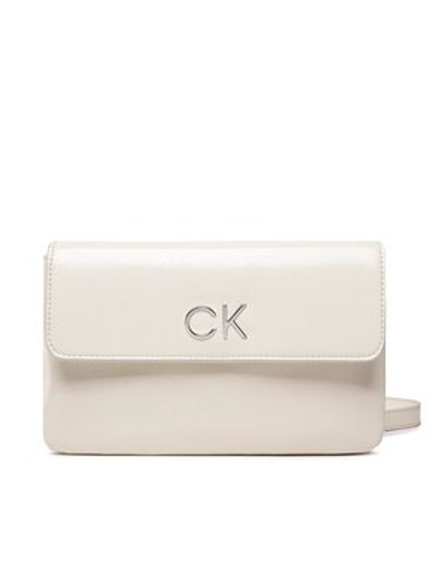 Calvin Klein Calvin Klein Ročna torba Re-Lock Dbl Xbody W/Flap Saff K60K609861 Bela