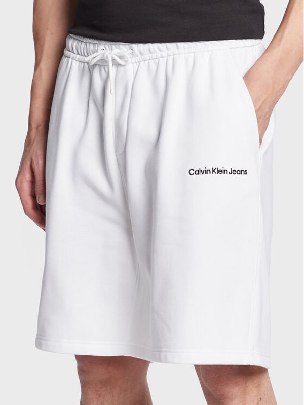 Calvin Klein Jeans Calvin Klein Jeans Športne kratke hlače J30J322916 Bela Regular Fit