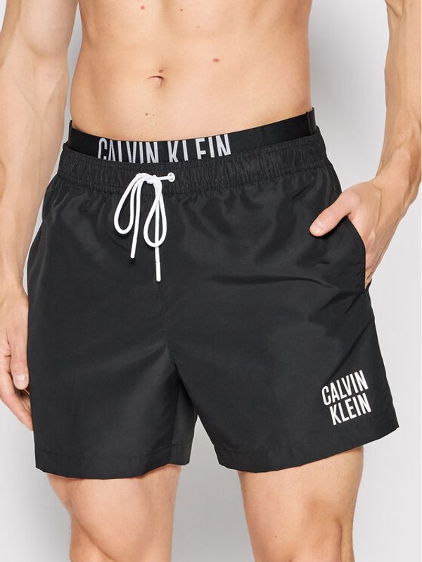 Calvin Klein Swimwear Calvin Klein Swimwear Kopalne hlače Medium Double KM0KM00740 Črna Regular Fit