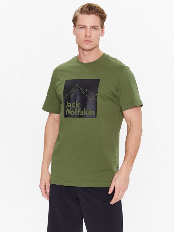 Jack Wolfskin Jack Wolfskin Majica Brand 1809021 Zelena Regular Fit