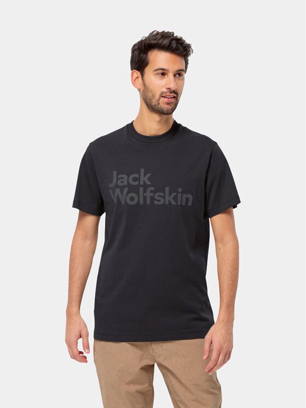 Jack Wolfskin Jack Wolfskin Majica Essential Logo T 1809591 Črna Regular Fit