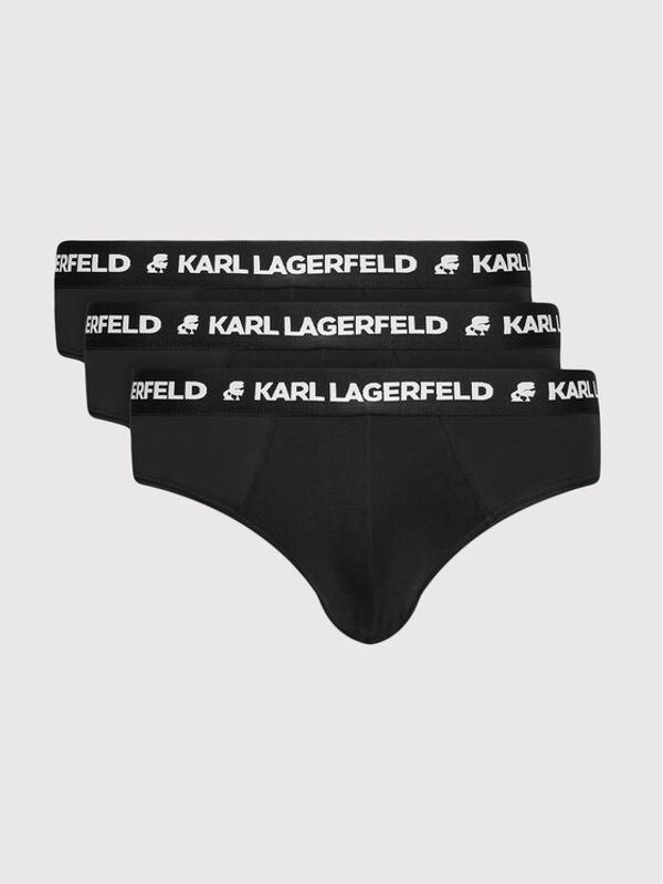 KARL LAGERFELD KARL LAGERFELD Set 3 sponjic Logo 211M2103 Črna