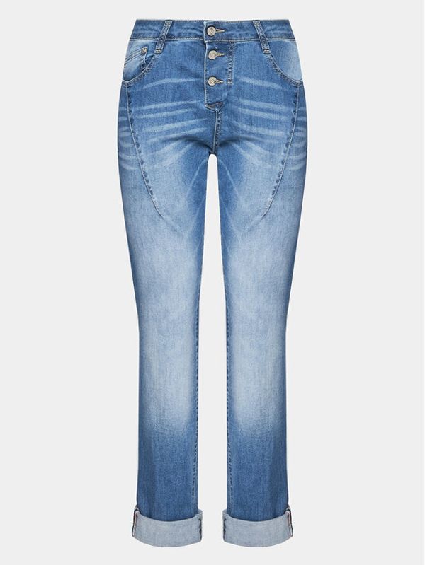 Please Please Jeans hlače P0VVBQ2W6E Modra Cropped Fit