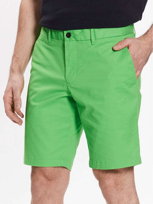 Tommy Hilfiger Tommy Hilfiger Kratke hlače iz tkanine Brooklyn MW0MW23563 Zelena Regular Fit