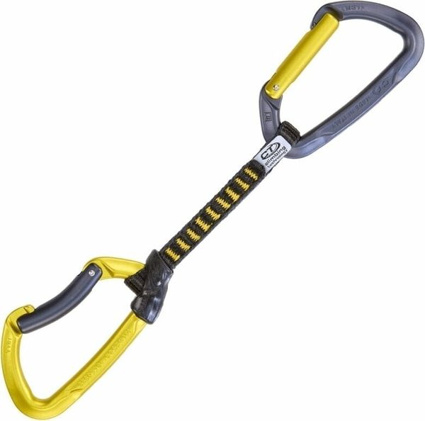 Climbing Technology Climbing Technology Lime Set DY Quickdraw Anthracite/Mustard Yellow Solid Straight/Solid Bent Gate 12.0