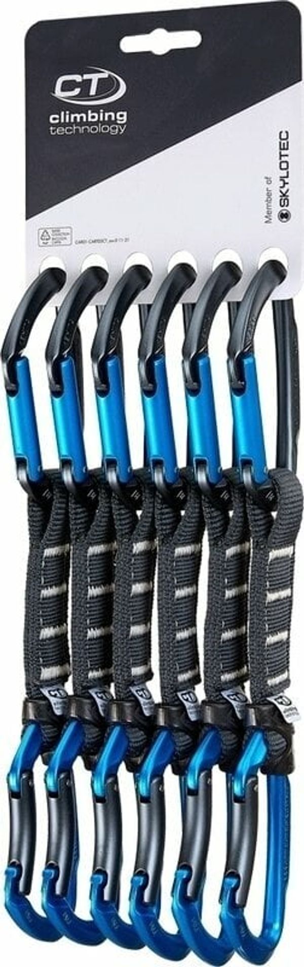 Climbing Technology Climbing Technology Lime Set NY Pro Quickdraw Anthracite/Electric Blue Solid Straight/Solid Bent Gate 12.0