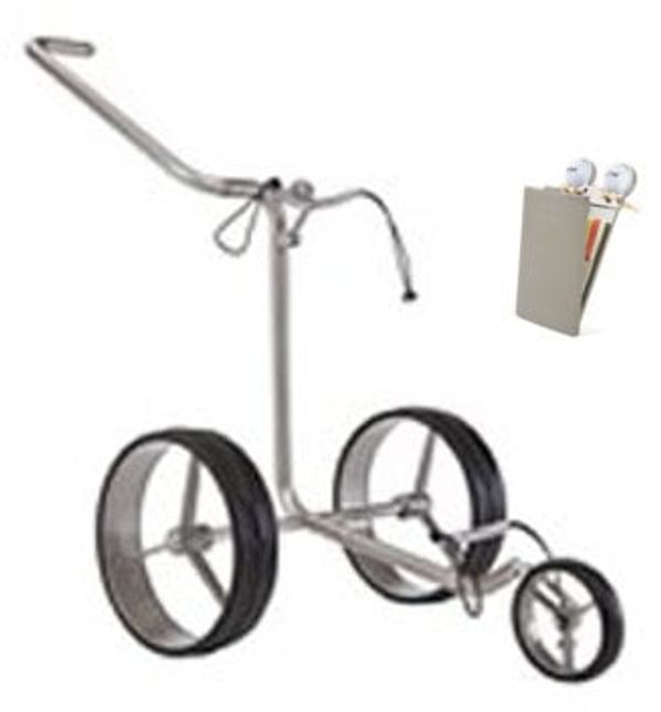 Jucad Jucad Junior Steel 3-Wheel SET Silver Ročni voziček za golf