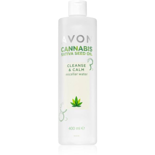 Avon Avon Cannabis Sativa Oil Cleanse & Calm micelarna voda za odstranjevanje ličil s pomirjajočim učinkom 400 ml
