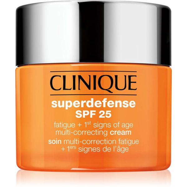 Clinique Clinique Superdefense™ SPF 25 Fatigue + 1st Signs Of Age Multi-Correcting Cream krema proti prvim znakom staranja za suho in mešano kožo SPF 25 50 ml