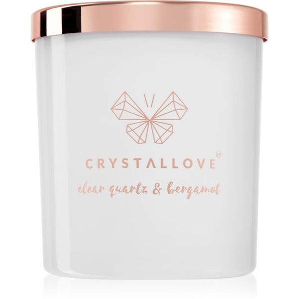 Crystallove Crystallove Crystalized Scented Candle Clear Quartz & Bergamot dišeča sveča 220 g